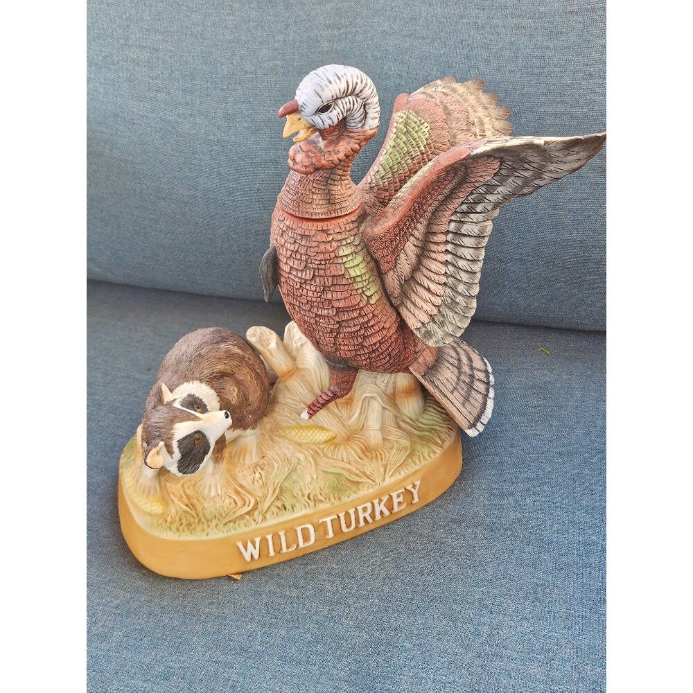 Vintage Austin Nichols Wild Turkey Decanter- "Wild Turkey and Raccoon"